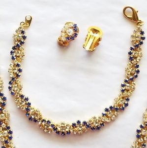 Vintage from India Jewelry Set Blue/Gold